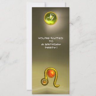 LEO TOPAZ MONOGRAM Gelb-orangefarbene Graustufen Einladung