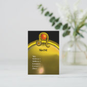 LEO, TOPAZ MONOGRAM, hellgelb, schwarz orange Visitenkarte (Stehend Vorderseite)