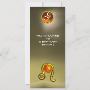 LEO TOPAZ MONOGRAM ZODIAC GEBURTSTAGSPARTEI, grau Einladung