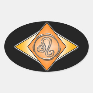 Leo Triangle - Birth-Zeichen Ovaler Aufkleber
