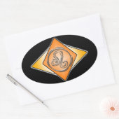 Leo Triangle - Birth-Zeichen Ovaler Aufkleber (Umschlag)