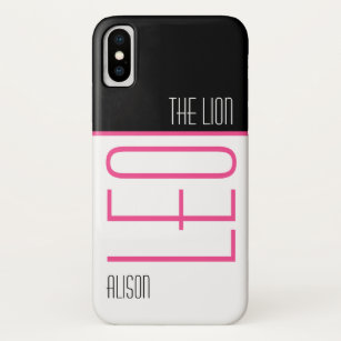 Leo-Typografie-Name Black Pink Case-Mate iPhone Hülle