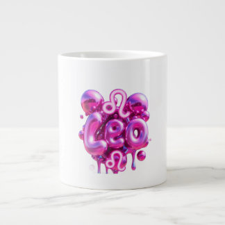 Leo-Typografie Rosa Blasenbuchstaben Tasse 
