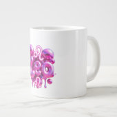 Leo Typography Pink Bubble Letters Mug Jumbo-Tasse (Vorderseite Rechts)