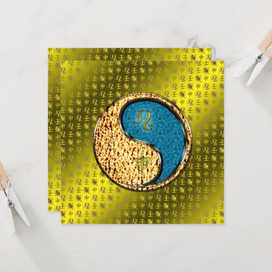 Leo & Water Monkey Karte (Vorderseite/Rückseite Beispiel)