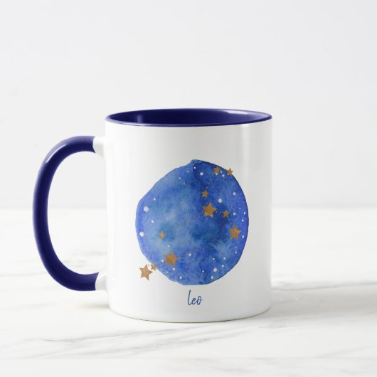 Leo Watercolor Night Sky Constellation Zodiac Tasse (Links)