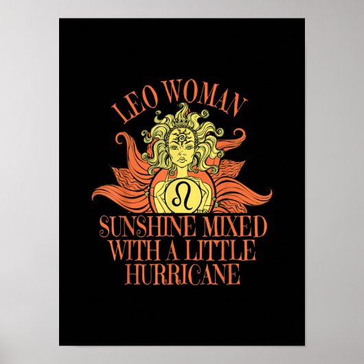 Leo Woman Zodiac Sign Juli August Geburtstag Poster (Vorne)