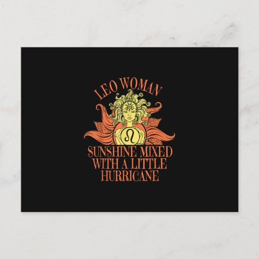 Leo Woman Zodiac Sign Juli August Geburtstag Postkarte (Vorderseite)