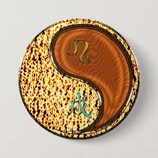 Leo & Wood Hund Button (Vorderseite)