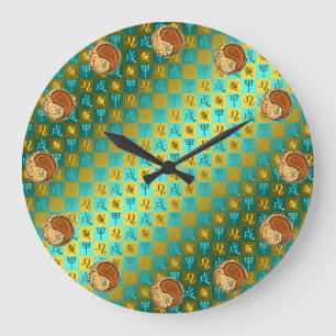 Leo & Wood Hund Große Wanduhr