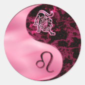 Leo Yin Yang Runder Aufkleber (Vorderseite)
