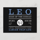 Leo-Zeichen des Zodiaks, astrologisch Postkarte (Vorderseite)
