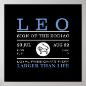 Leo-Zeichen des Zodiaks, Astrologisches Poster (Vorne)