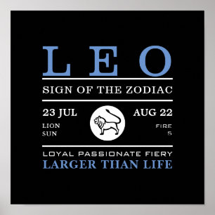 Leo-Zeichen des Zodiaks, Astrologisches Poster