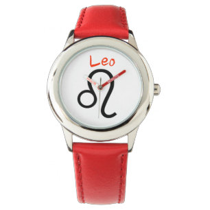 Leo-Zeichen des Zodiaks. Kinder beobachten. Armbanduhr