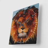 Leo-Zeichen Quadratische Wanduhr (Winkel)