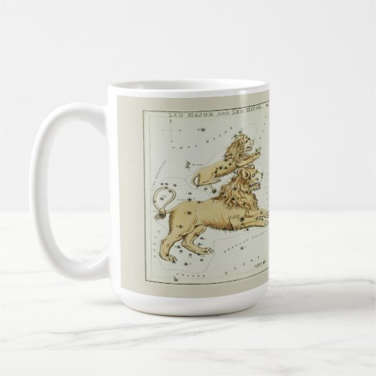 Leo Zodiac Antique Astronomisches Diagramm Kaffeetasse (Links)