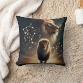 Leo Zodiac Art - Majestic Lion and Constellation. Kissen (Decke)