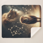 Leo Zodiac Art - Majestic Lion and Constellation. Sherpadecke (Vorderseite (Horizontal))
