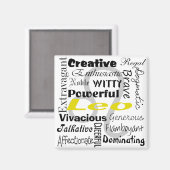 Leo Zodiac Astrologie Collage Muster Magnet (Vorderseite/Rückseite)