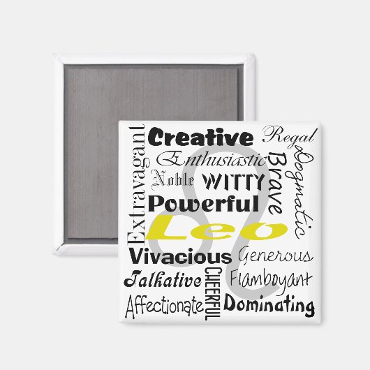 Leo Zodiac Astrologie Collage Muster Magnet (Vorderseite/Rückseite)