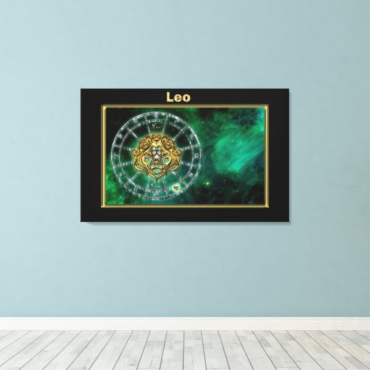 Leo Zodiac Astrologie Design Leinwanddruck (Insitu (Holzboden))
