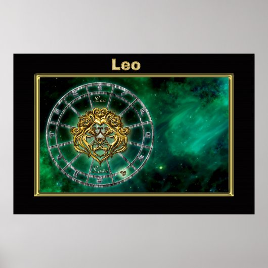Leo Zodiac Astrologie Design Poster (Vorne)