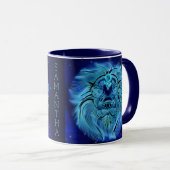 Leo Zodiac Astrologie Horoscope Celestial Lion Blu Tasse (VorderseiteRechts)