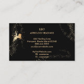 *~* LEO Zodiac Astrologie Lesen Gold Schwarz Visitenkarte (Rückseite)