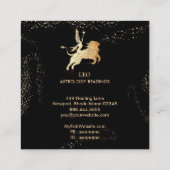 *~* LEO Zodiac Astrologie Lesen Schwarzes Gold Quadratische Visitenkarte (Rückseite)