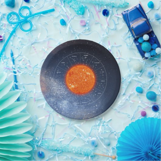 Leo Zodiac Astrologisches Zeichen - Fiery Golden S Pappteller (Party)