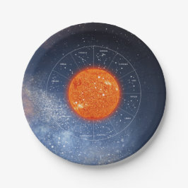 Leo Zodiac Astrologisches Zeichen - Fiery Golden S Pappteller