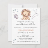 Leo Zodiac Baby Shower Invitation Feiertagskarte (Vorderseite)