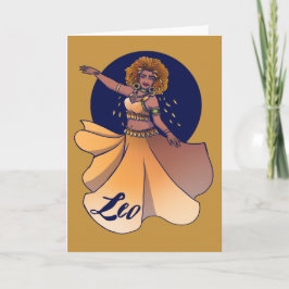 Leo Zodiac Belly Dancer Goddess Karte