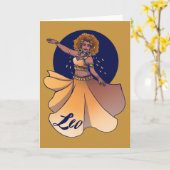 Leo Zodiac Belly Dancer Goddess Karte (Gelbe Blume)