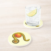 LEO ZODIAC BIRTHDAY JEWEL Gelbes Topaz, Gold, Crem Getränkeuntersetzer (Seite)