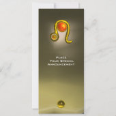 LEO ZODIAC BIRTHDAY PARTY YELLOW TOPAZ MONOGRAM EINLADUNG (Rückseite)