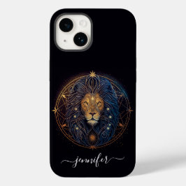 Leo zodiac Black and gold Case-Mate iPhone Fall 14 Hülle