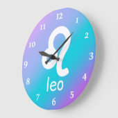 Leo Zodiac Blue Purple Astrology Große Wanduhr (Winkel)