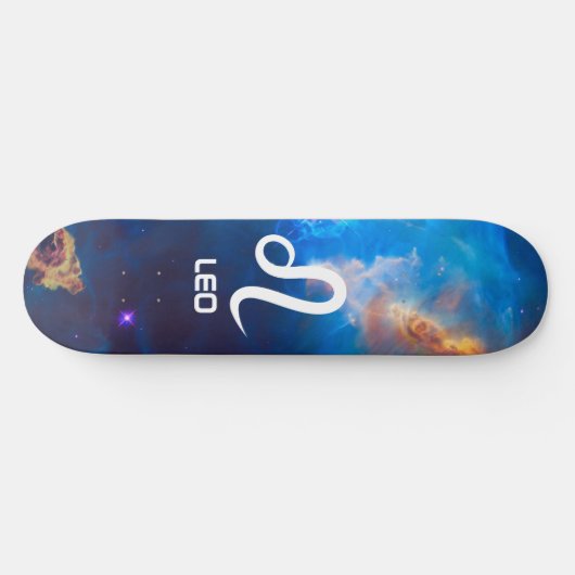 Leo Zodiac Blue Skateboard (Horizontal)