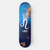 Leo Zodiac Blue Skateboard (Vorderseite)