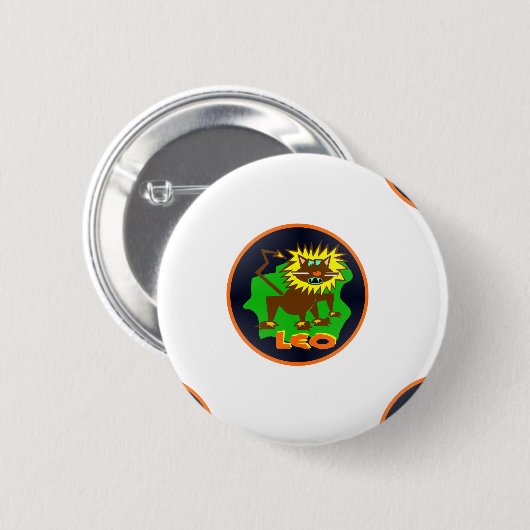 Leo zodiac button (Vorne & Hinten)