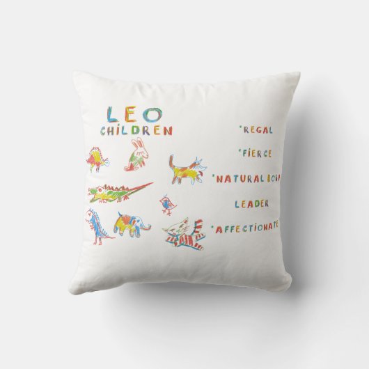 Leo Zodiac Children's Astrology Pillow Kissen (Rückseite)