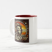 Leo Zodiac Coffee Tasse Two Tone (Vorderseite Links)
