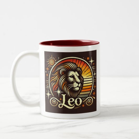 Leo Zodiac Coffee Tasse Two Tone (Links)