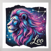 Leo Zodiac Constellation Art Print Poster (Vorne)