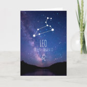 Leo Zodiac Constellation | Astrologie Geburtskarte Karte (Vorderseite)
