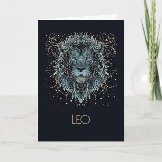 Leo Zodiac Constellation Blankenkarte Dankeskarte (Vorderseite)