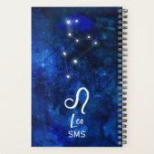 Leo Zodiac Constellation Dark Blue Galaxy Monogram Planer (Rückseite)
