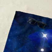 Leo Zodiac Constellation Dark Blue Galaxy Monogram Strandtuch (Beispiel)